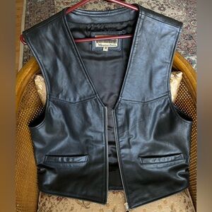 Vintage Mouton Rare Black Leather Vest